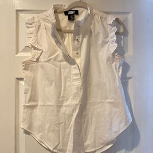 DKNY pre owned woman cotton everyday casual white top size M